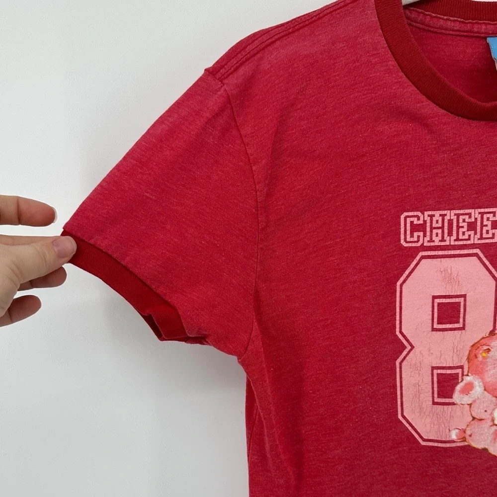 Care Bears Cheer Bear VTG Y2K Coquette Kidcore Retro Baby Tee Red T-Shirt SzS - Picture 4 of 13
